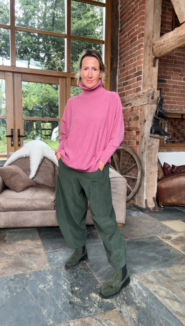 Tilly Cord Barrel Pant | Deep Sage