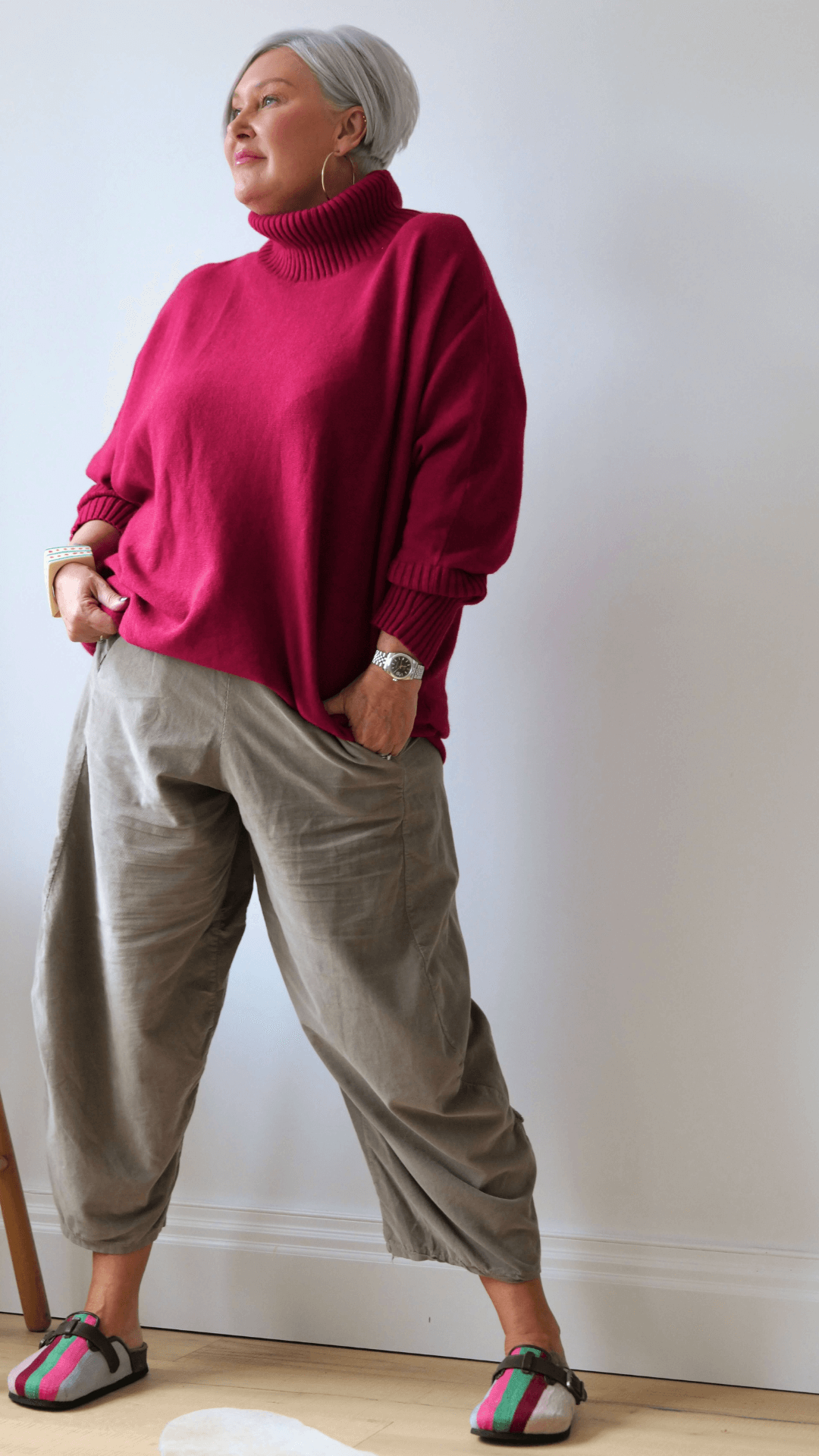 Tilly Cord Barrel Pant | Mushroom