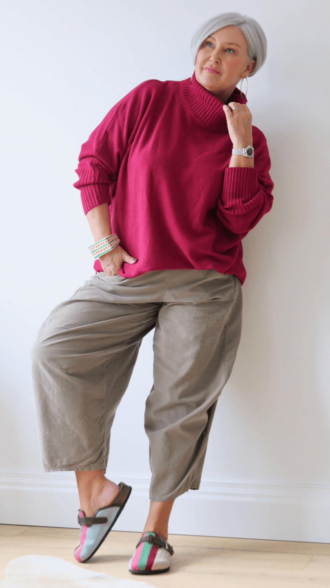 Tilly Cord Barrel Pant | Mushroom