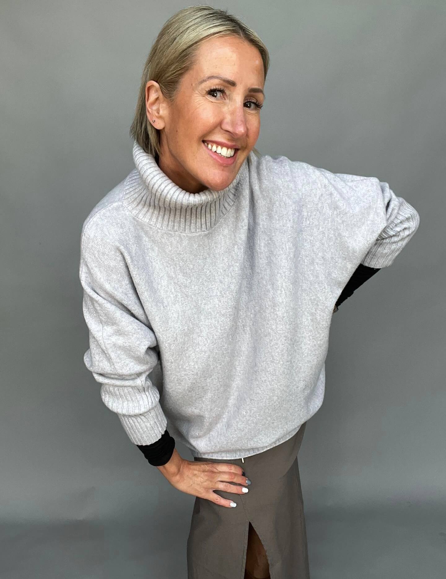 Arabella Roll Neck | LIGHT Grey