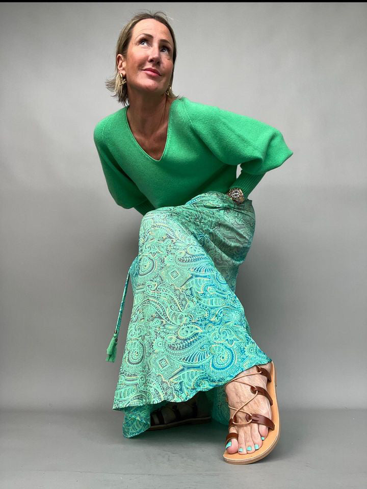 Joss Skirt | Aqua Gold