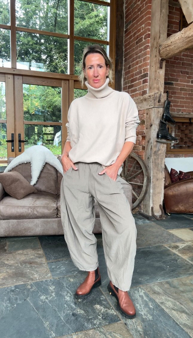 Tilly Cord Barrel Pant | Mushroom