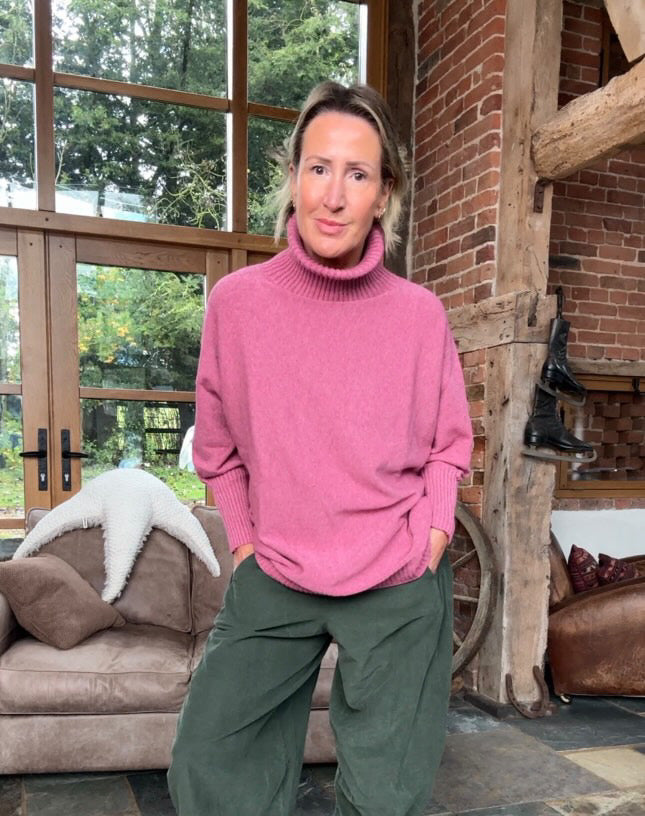 Arabella Roll Neck | Bramble Pink