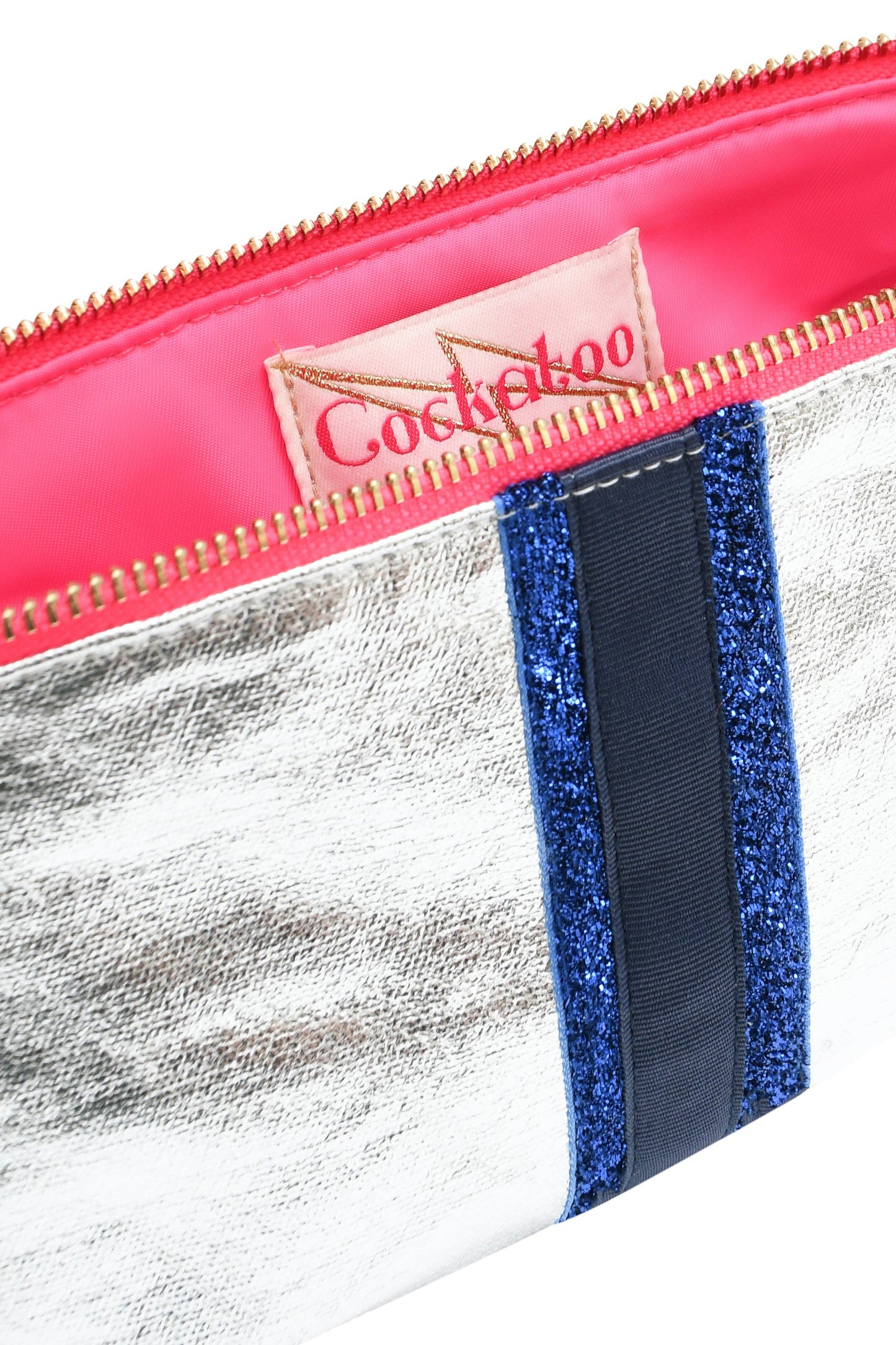 Medium Metallic Silver Clutch