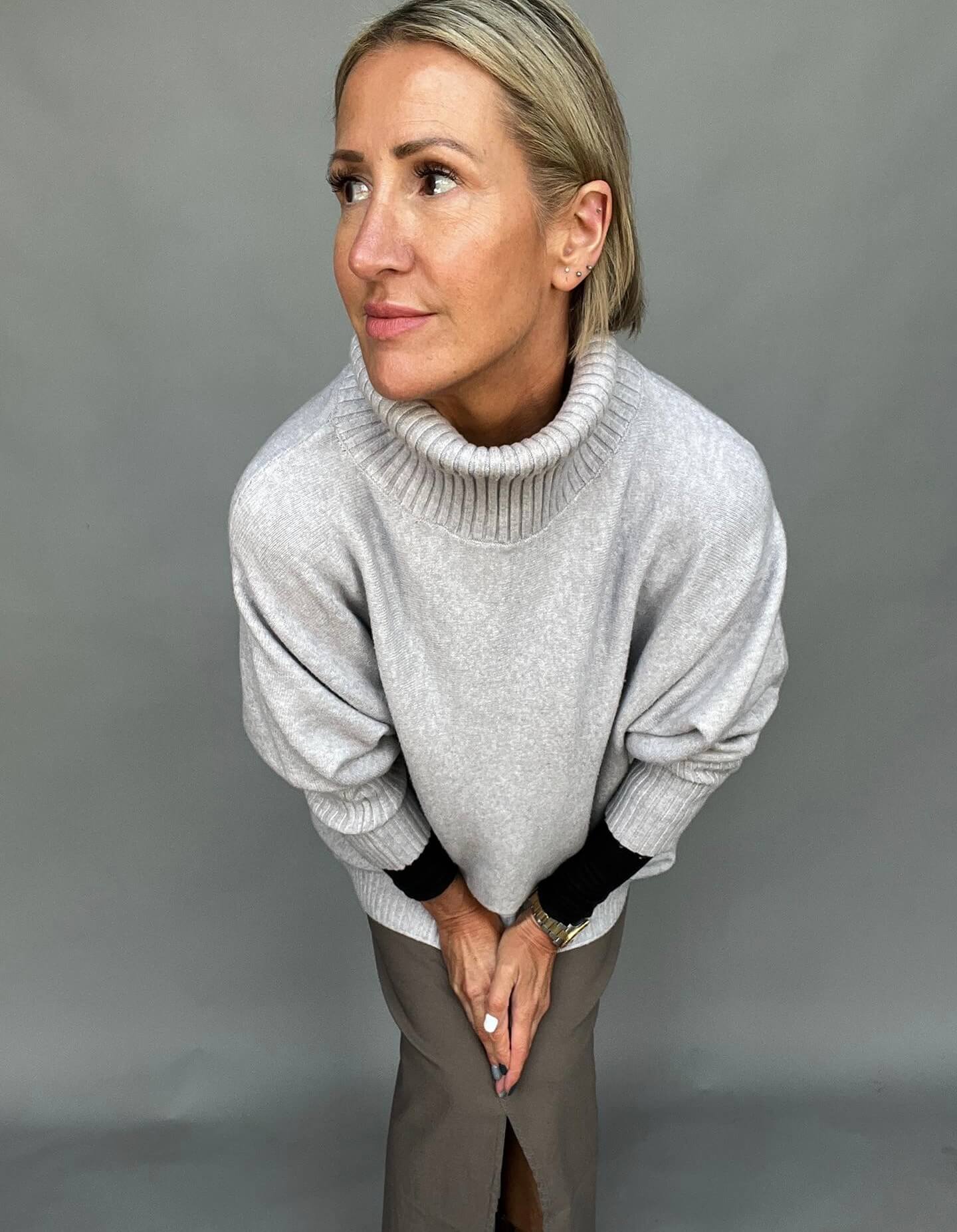 Arabella Roll Neck | LIGHT Grey