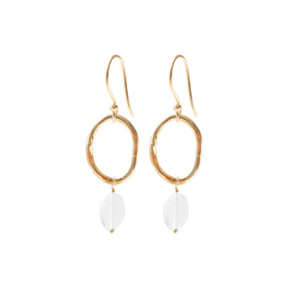 Graceful Moonstone Gold Earrings