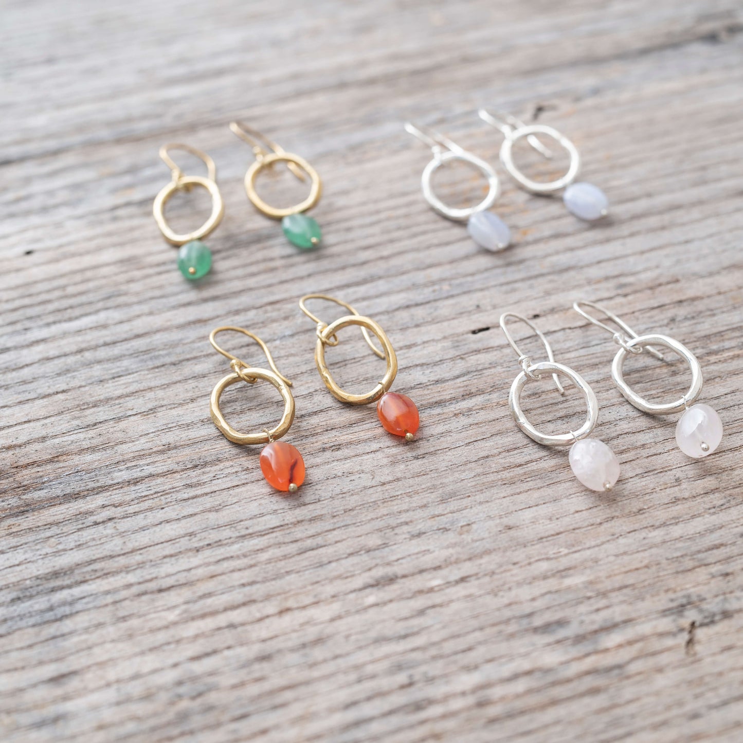 Graceful Moonstone Gold Earrings
