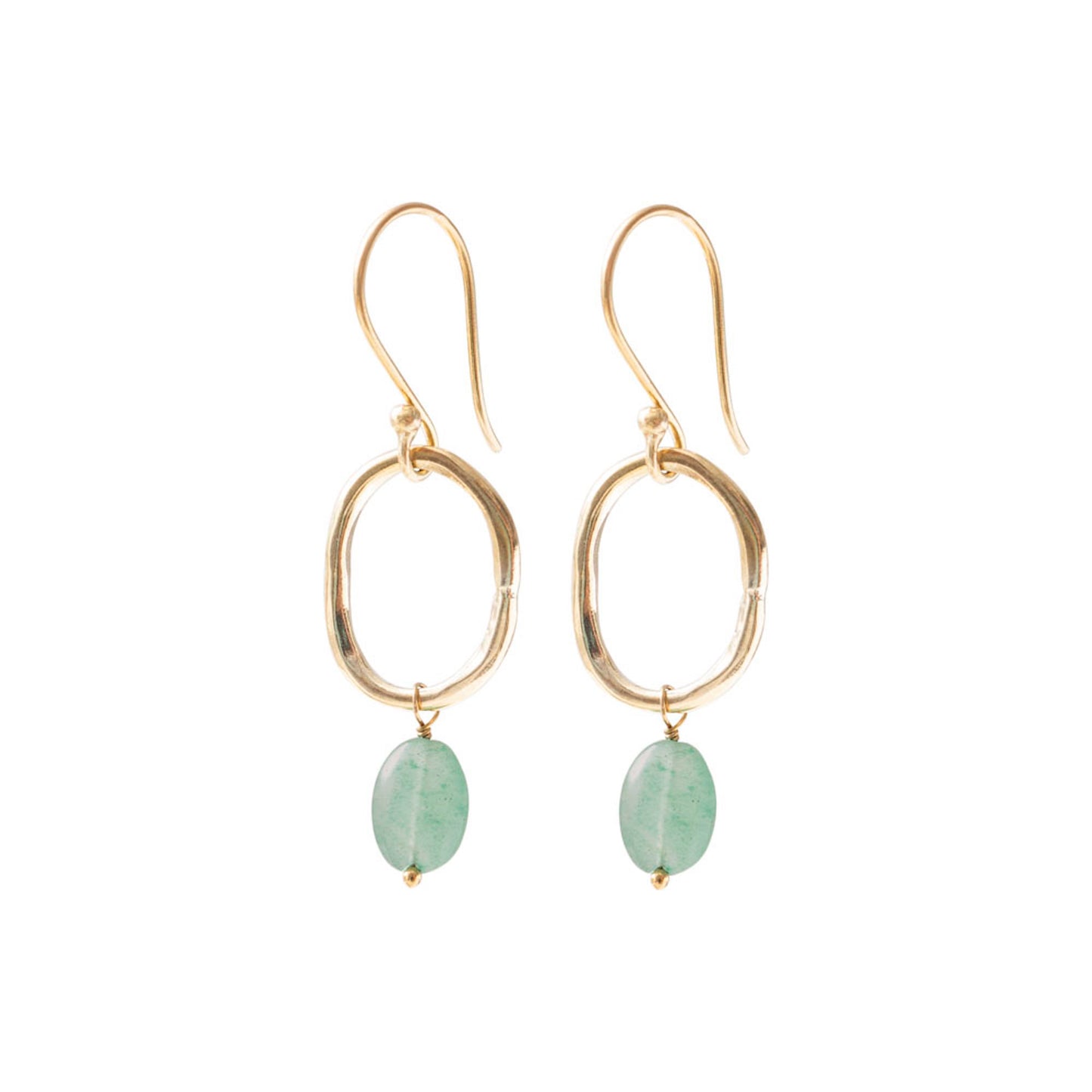 Graceful Aventurine Gold Earrings