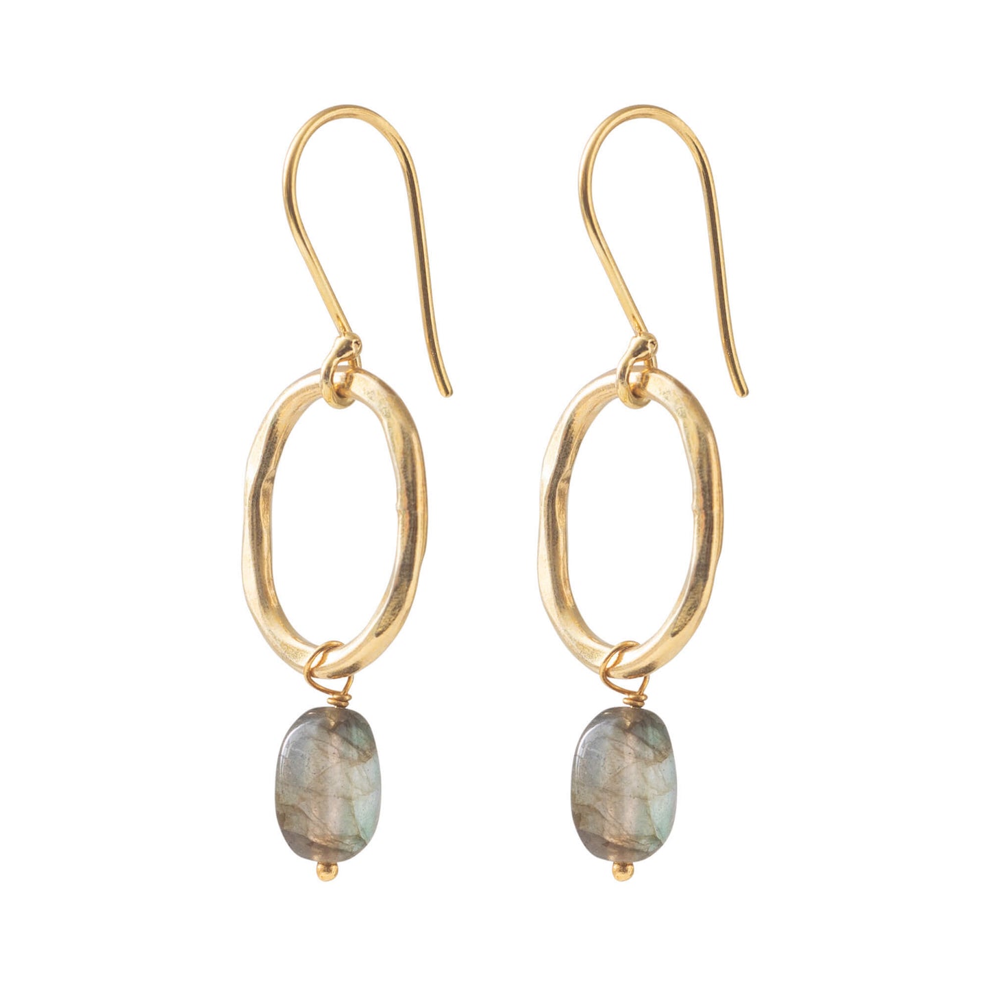Graceful Labradorite Gold Earrings