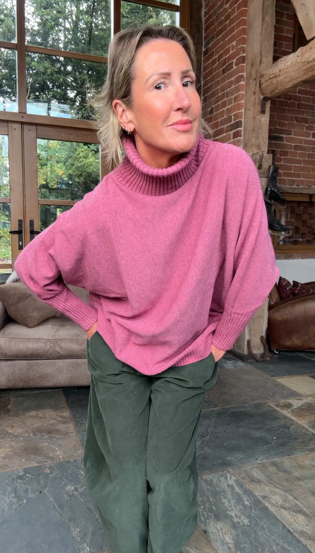 Arabella Roll Neck | Bramble Pink