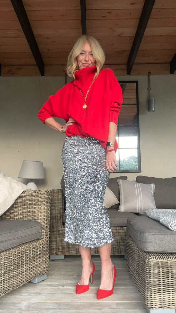 Arabella Roll Neck | Red