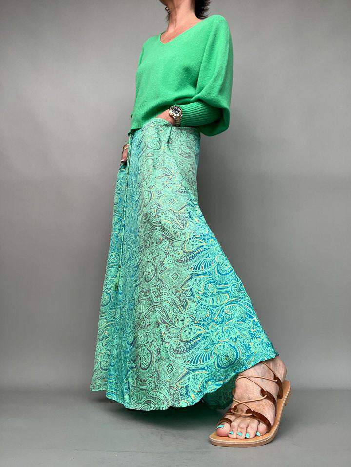 Joss Maxi Skirt | Aqua Gold