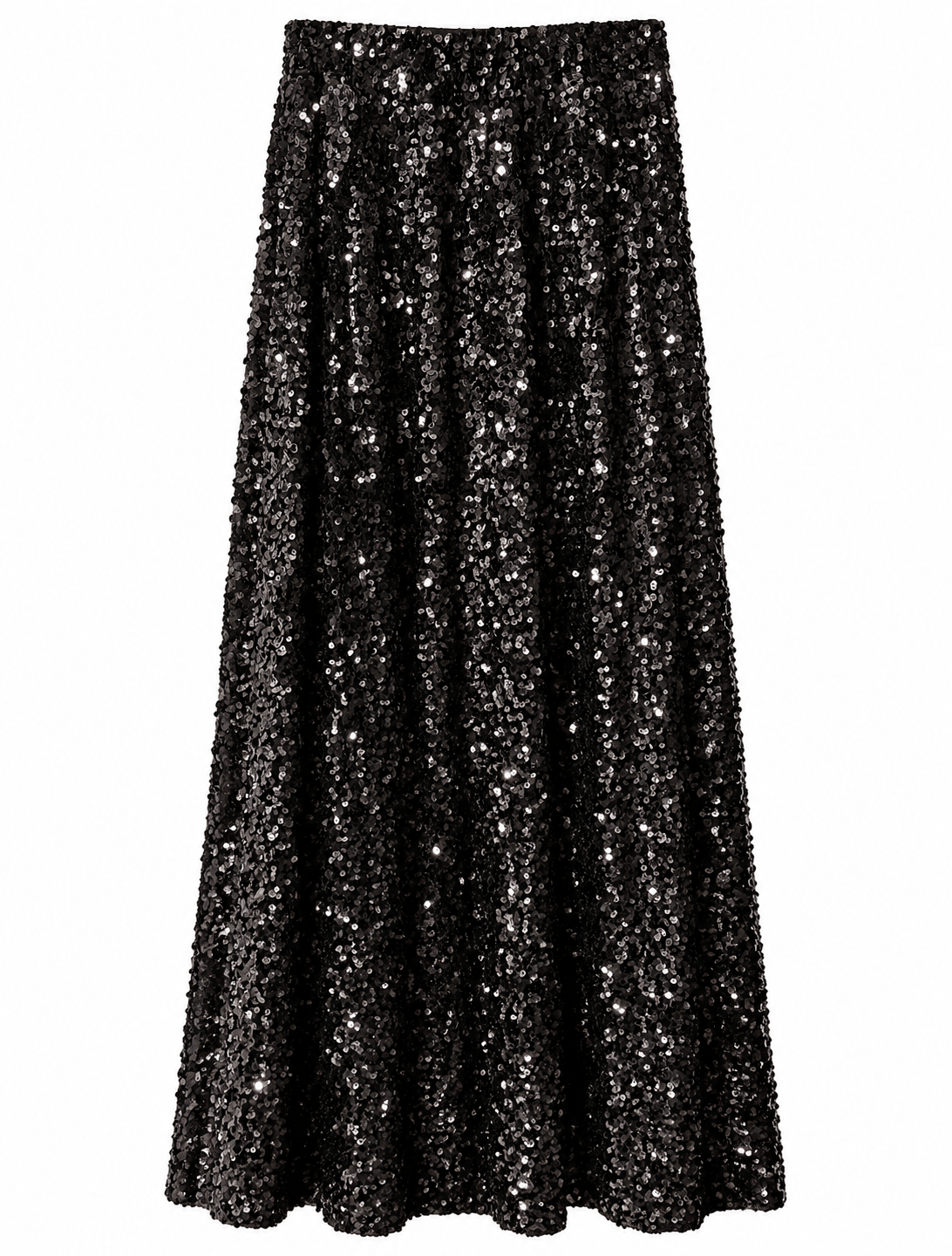 The Midnight Sparkle Sequin Maxi Skirt | Black