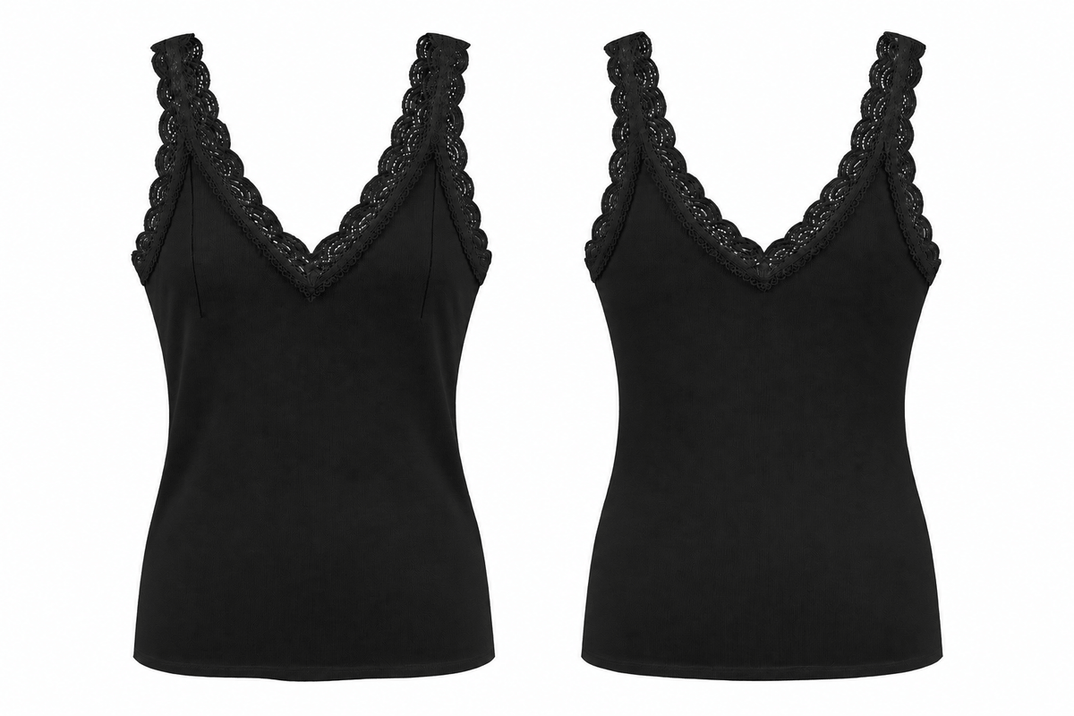 Tallulah Lace Vest | Black