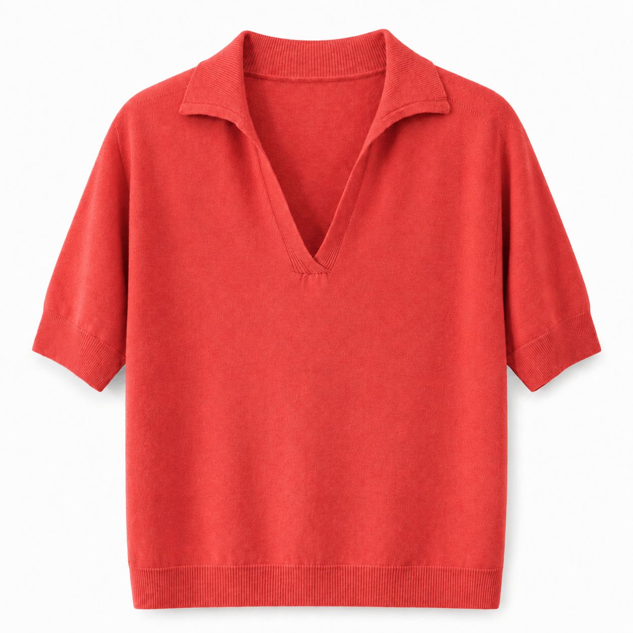 Varley Polo Knit | Coral Red