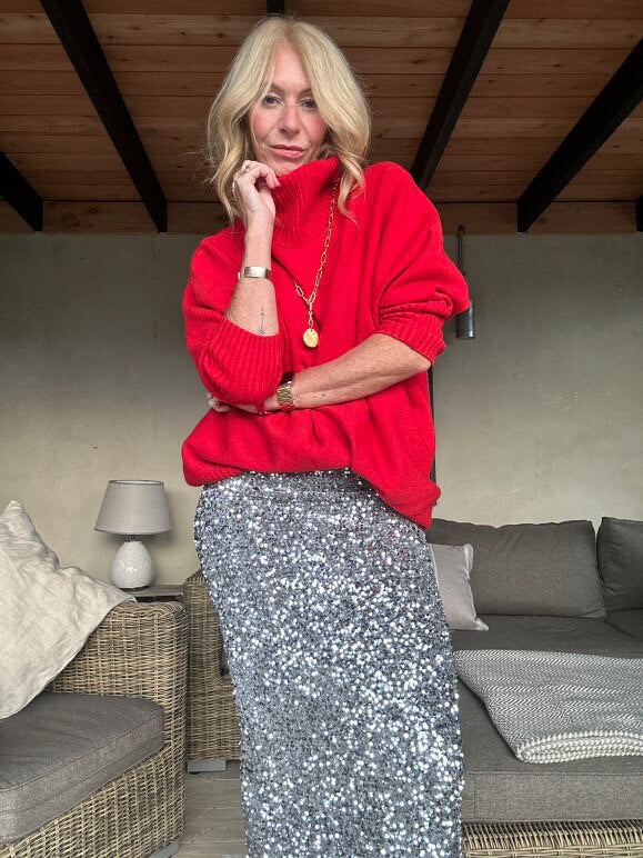 Arabella Roll Neck | Red