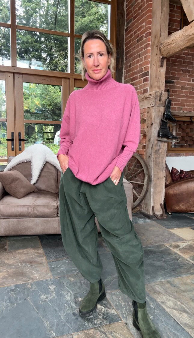 Tilly Cord Barrel Pant | Deep Sage