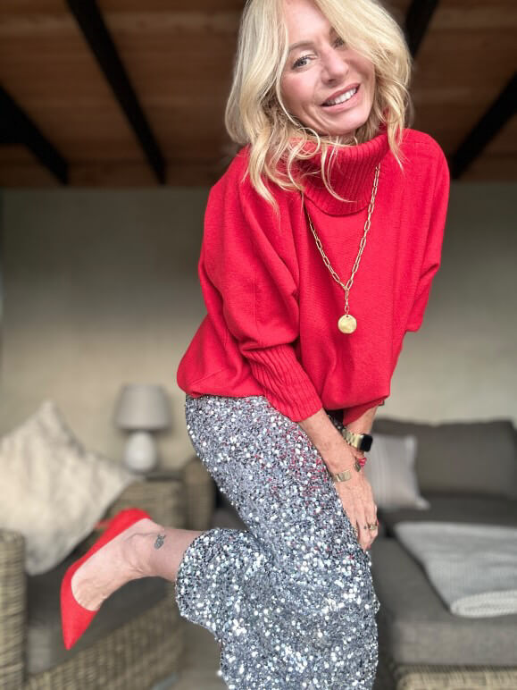 Arabella Roll Neck | Red