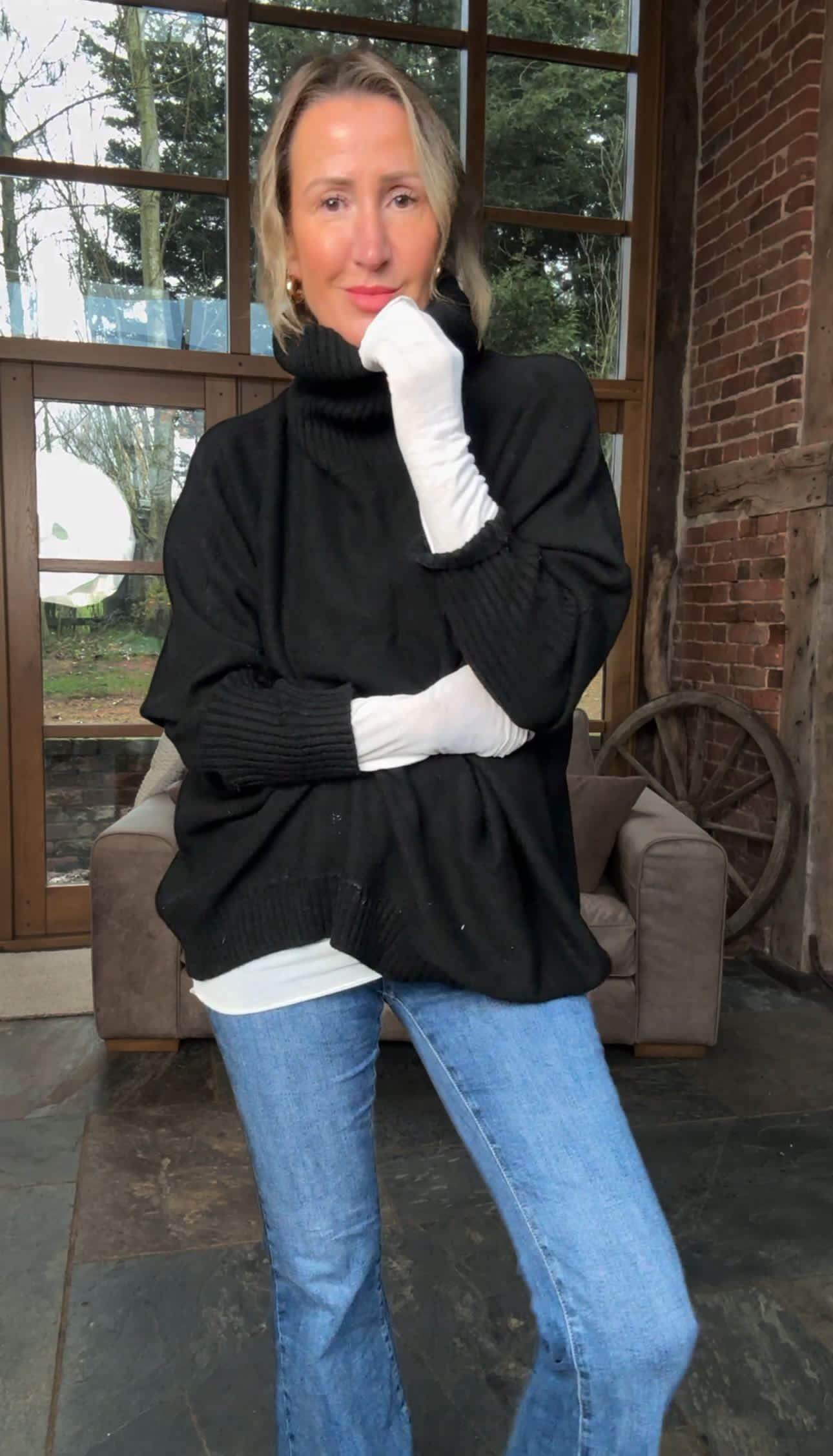 Arabella Roll Neck | BLACK