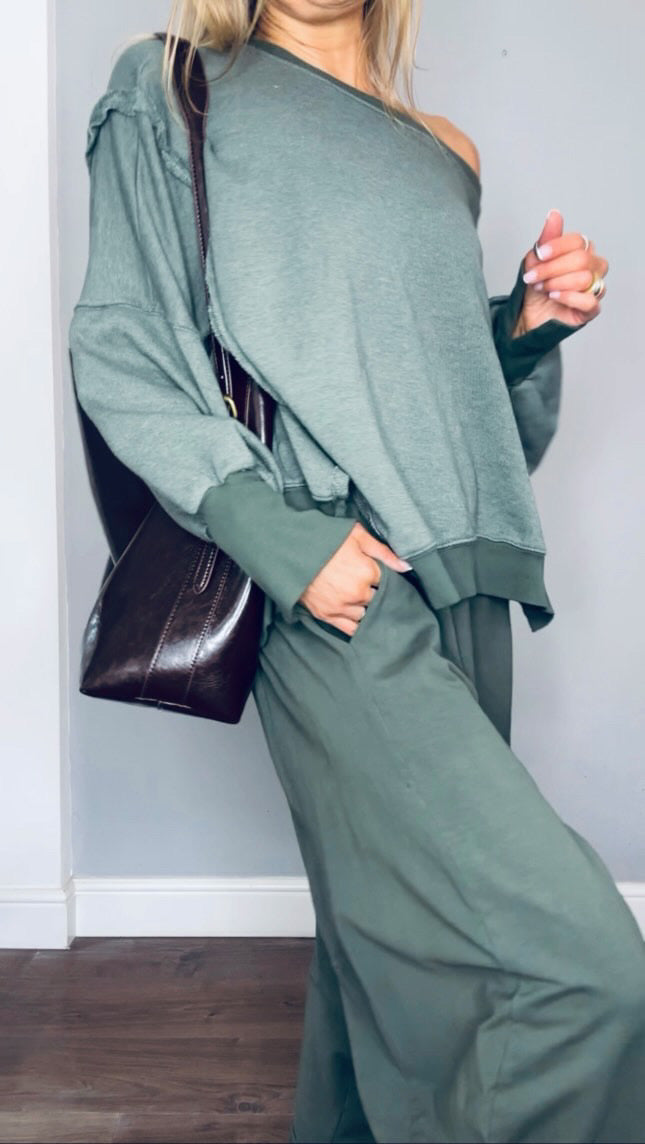Frankie Slouch Sweatshirt | Washed Khaki