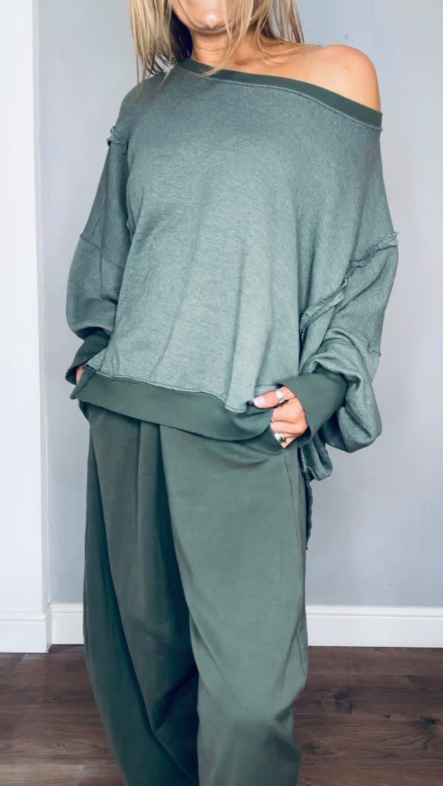 Frankie Slouch Sweatshirt | Washed Khaki