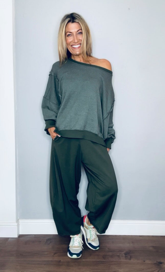 Frankie Slouch Sweatshirt | Washed Khaki