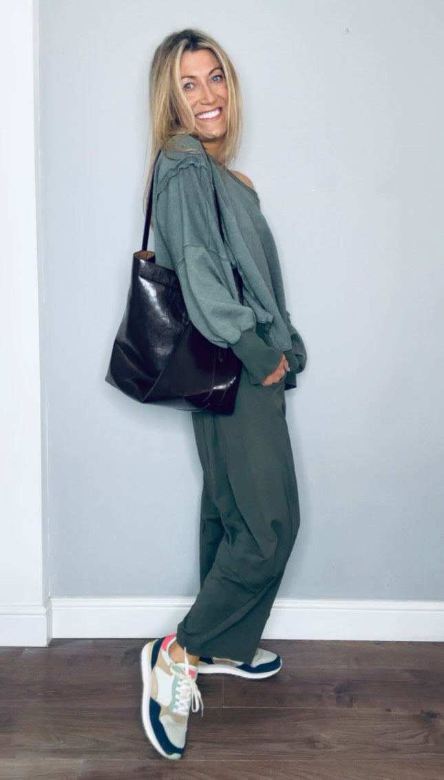 Frankie Slouch Sweatshirt | Washed Khaki