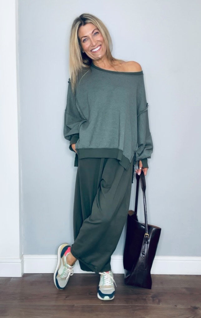 Frankie Slouch Sweatshirt | Washed Khaki