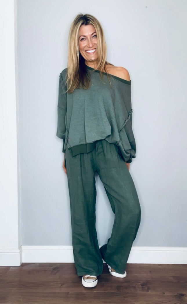 Frankie Slouch Sweatshirt | Washed Khaki