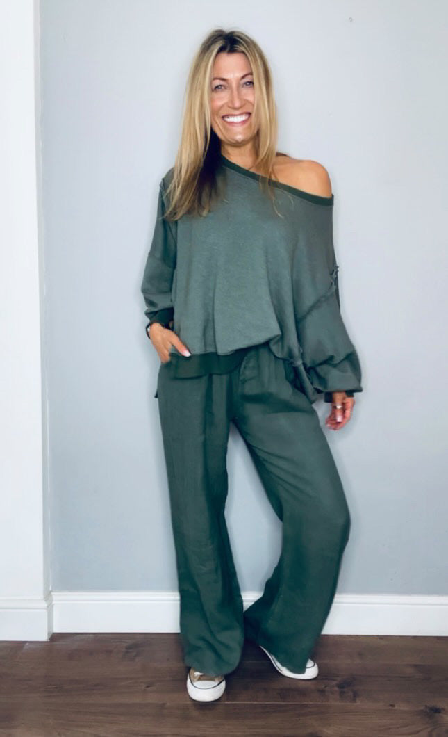 Frankie Slouch Sweatshirt | Washed Khaki