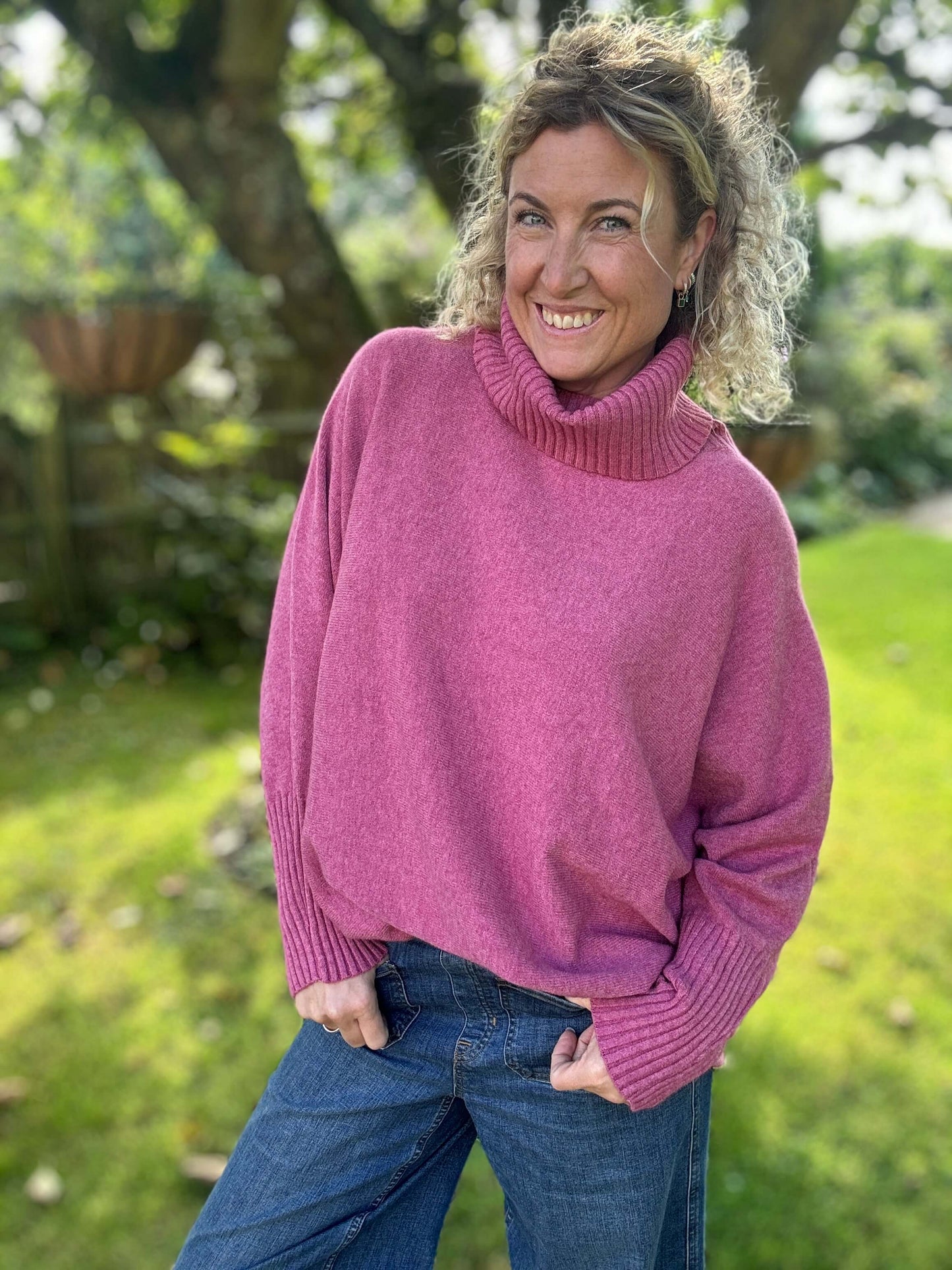 Arabella Roll Neck | Bramble Pink