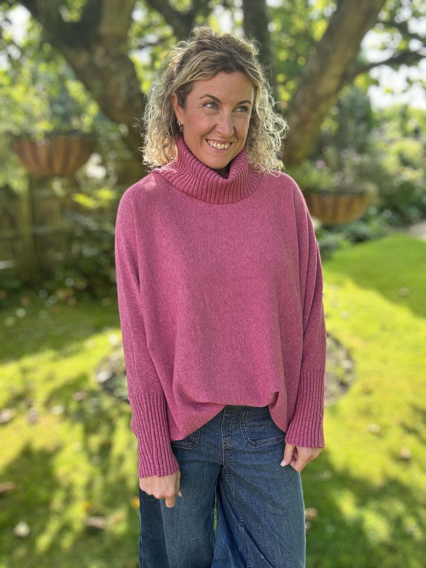 Arabella Roll Neck | Bramble Pink