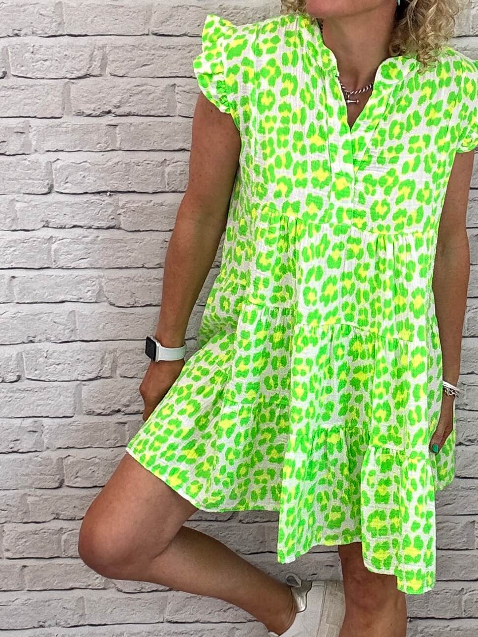 Zoe Leopard Dress | Neon Citrus