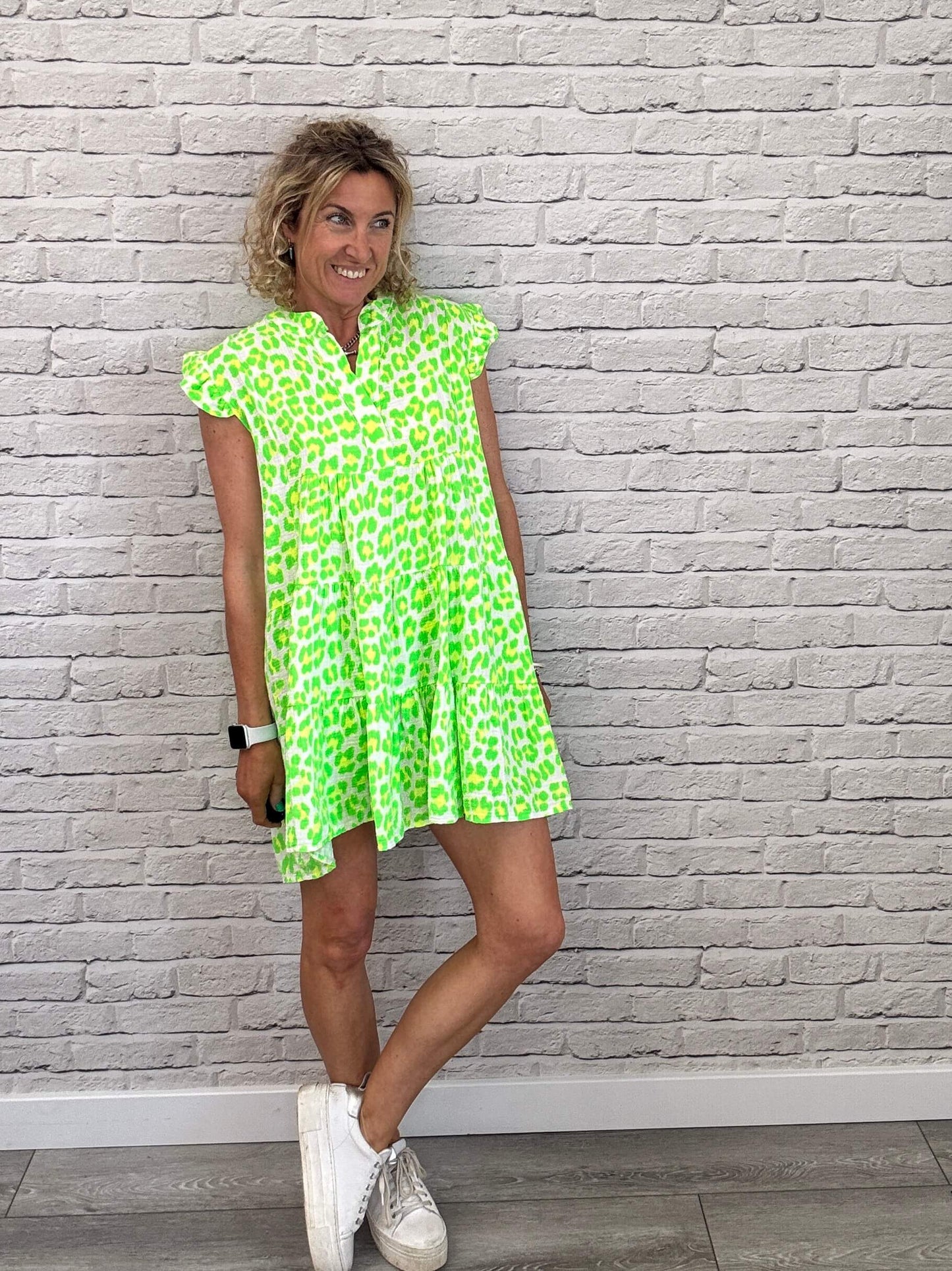 Zoe Leopard Dress | Neon Citrus