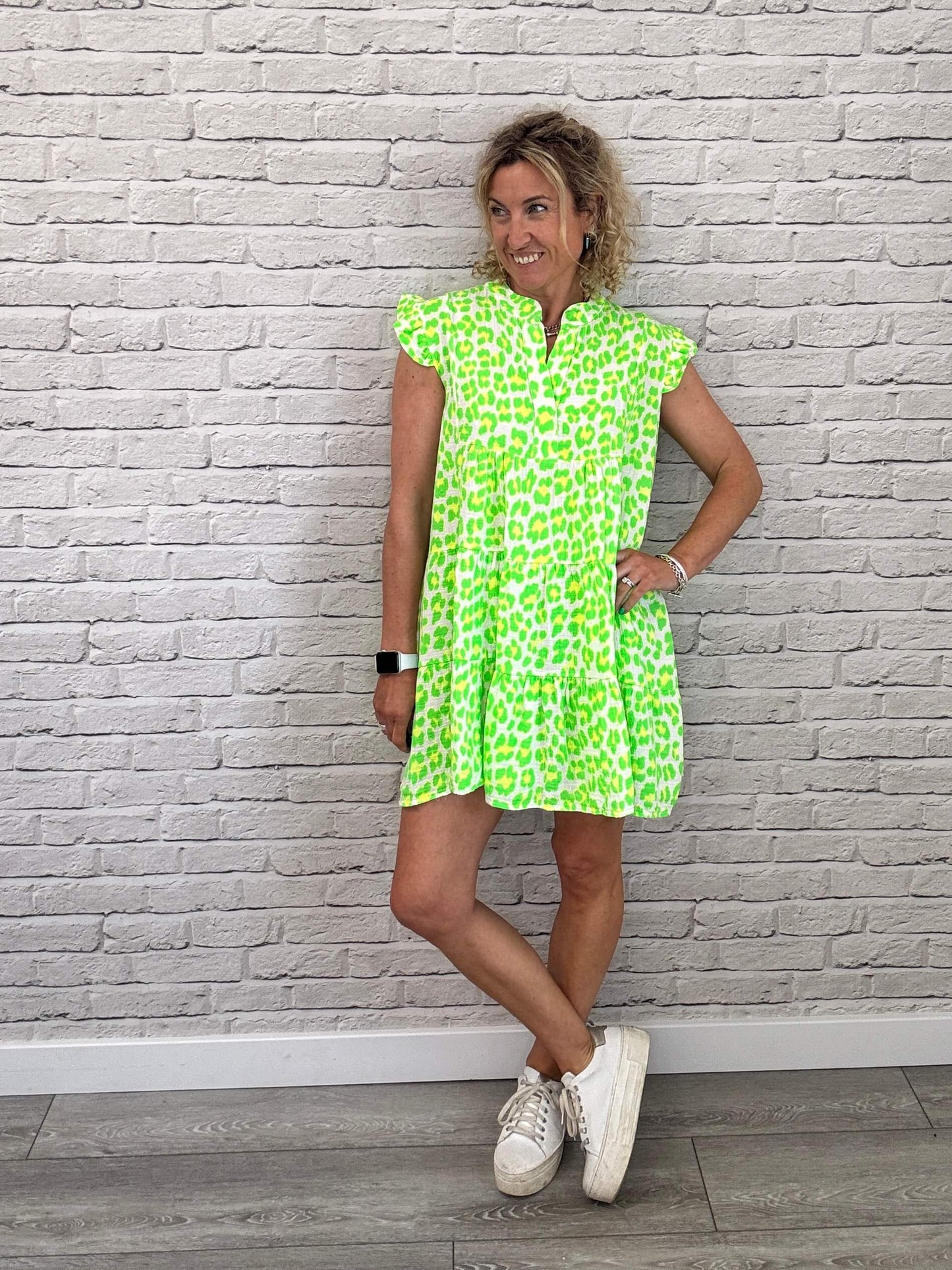 Zoe Leopard Dress | Neon Citrus