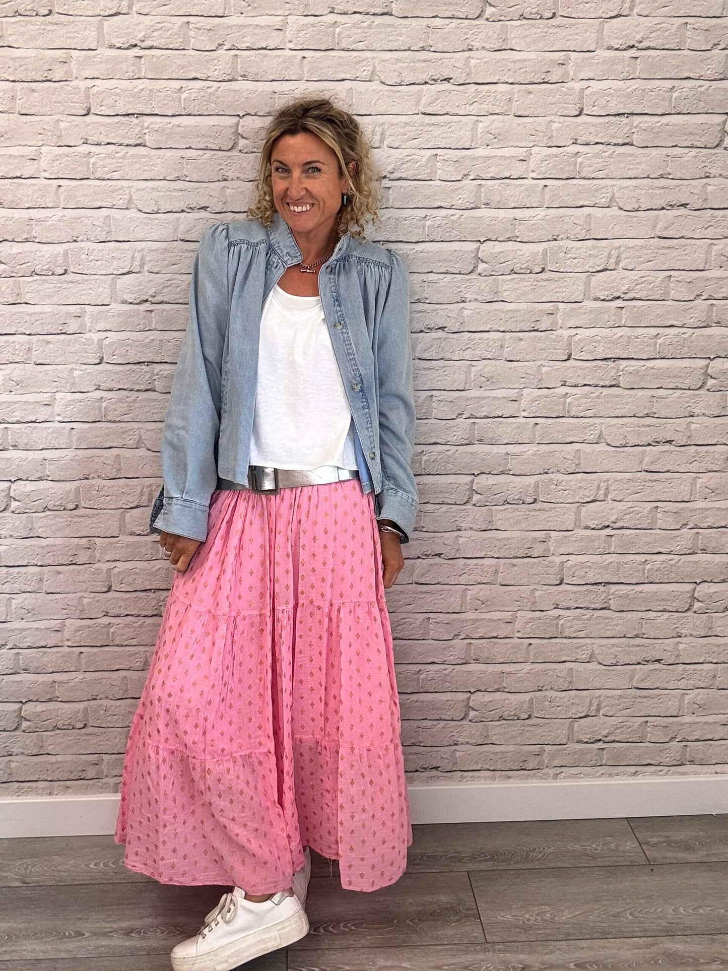Seville Maxi Skirt | Pink/Gold