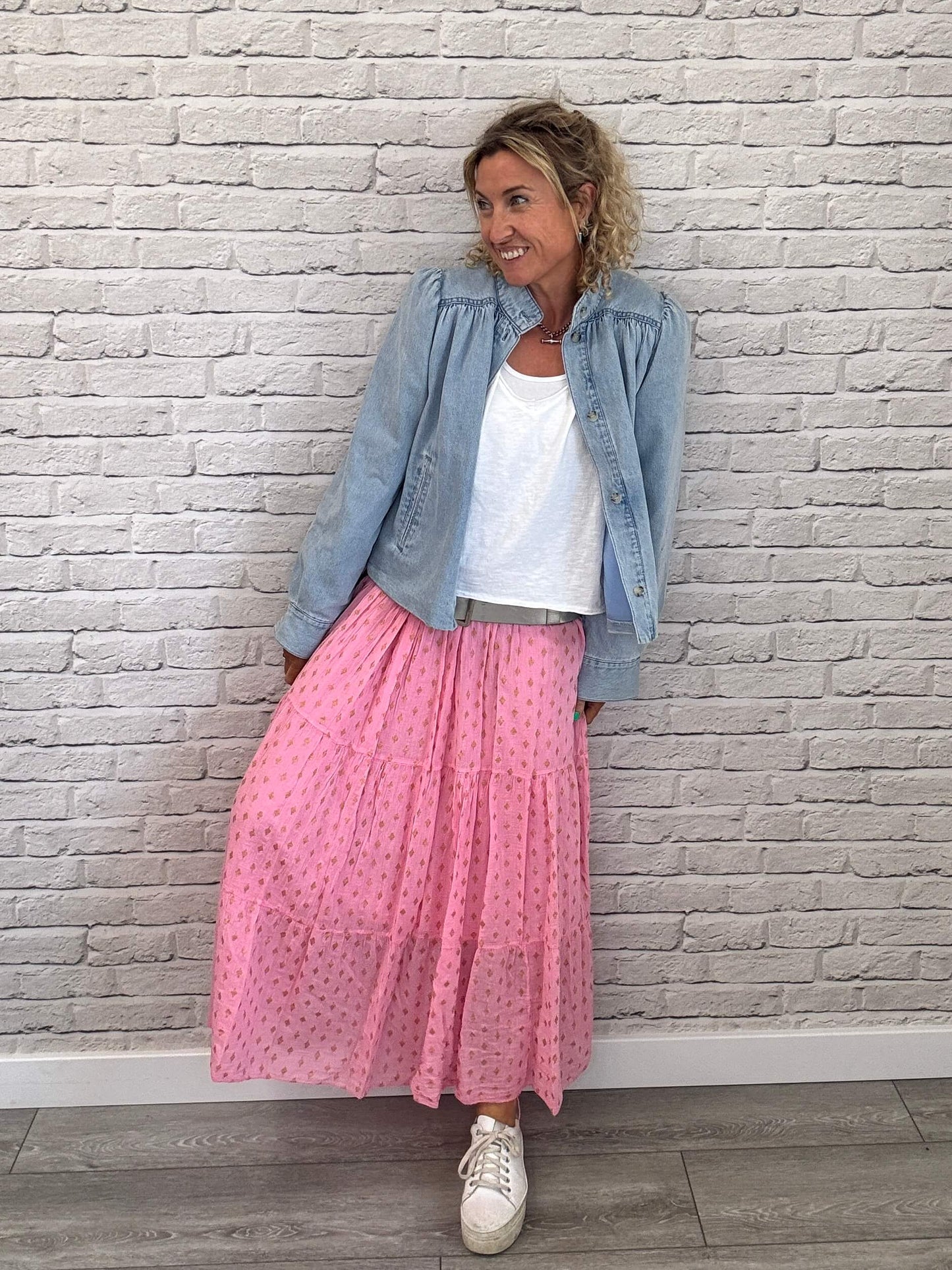 Seville Maxi Skirt | Pink/Gold