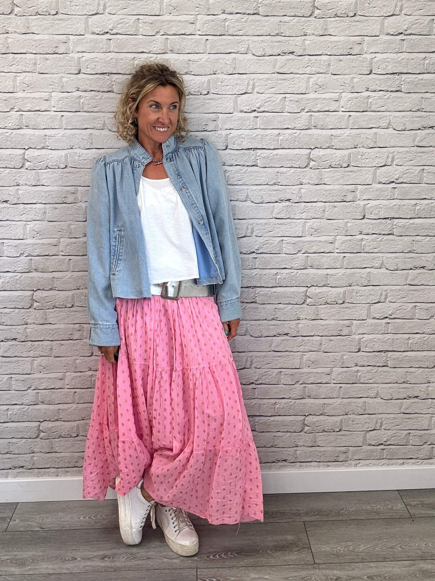 Seville Maxi Skirt | Pink/Gold