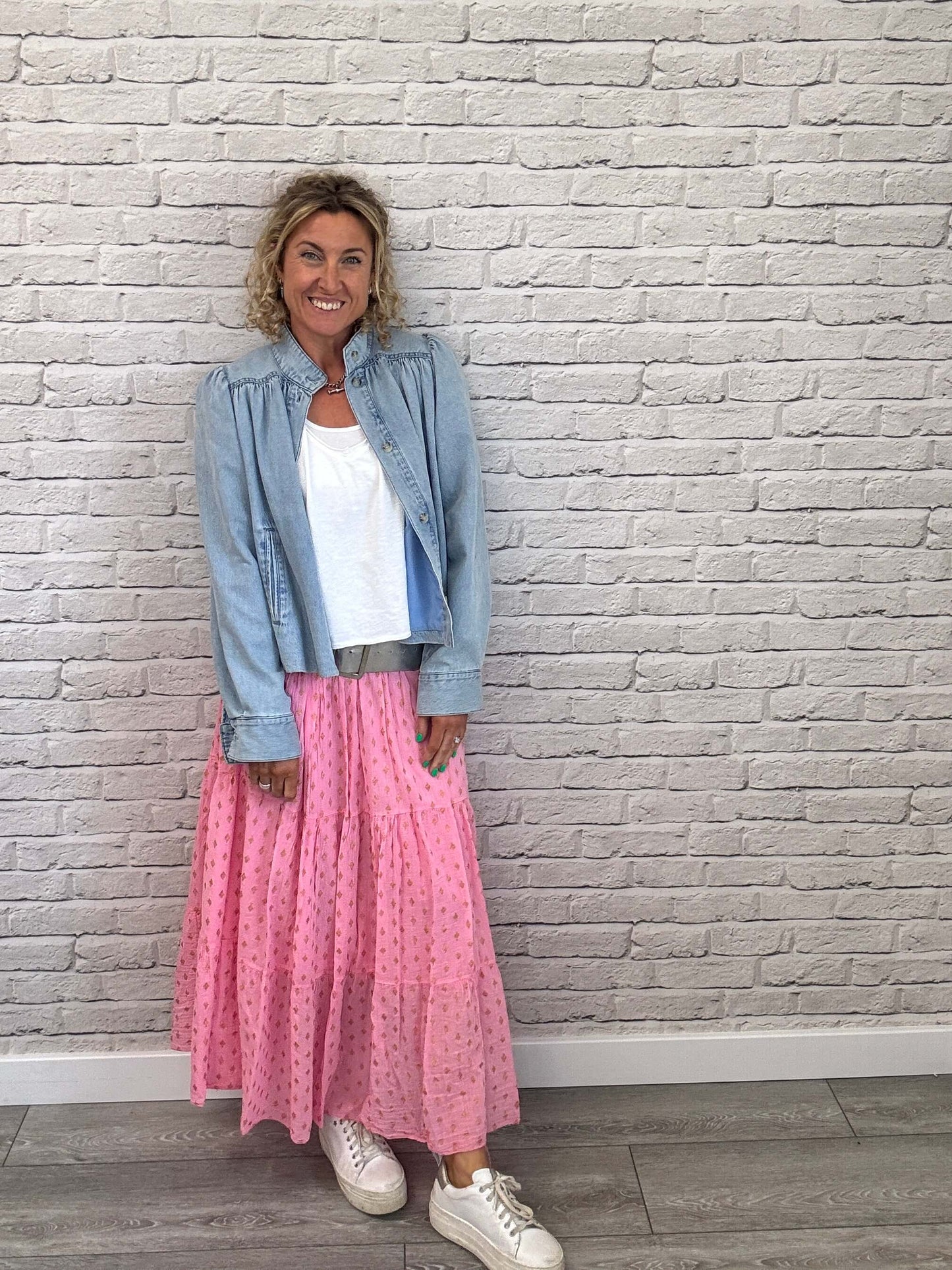 Seville Maxi Skirt | Pink/Gold