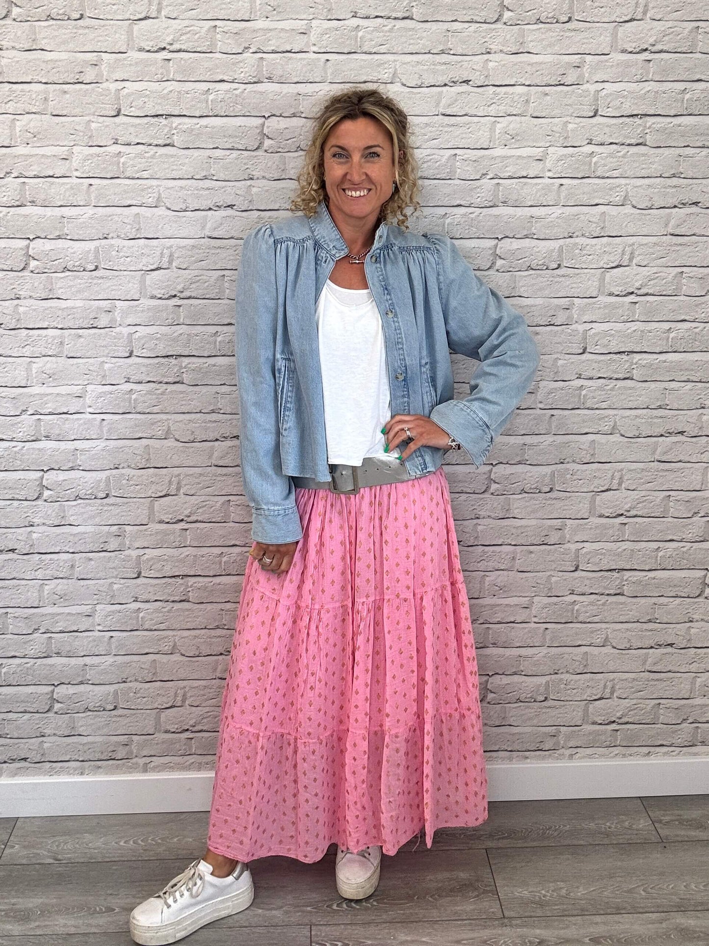 Seville Maxi Skirt | Pink/Gold