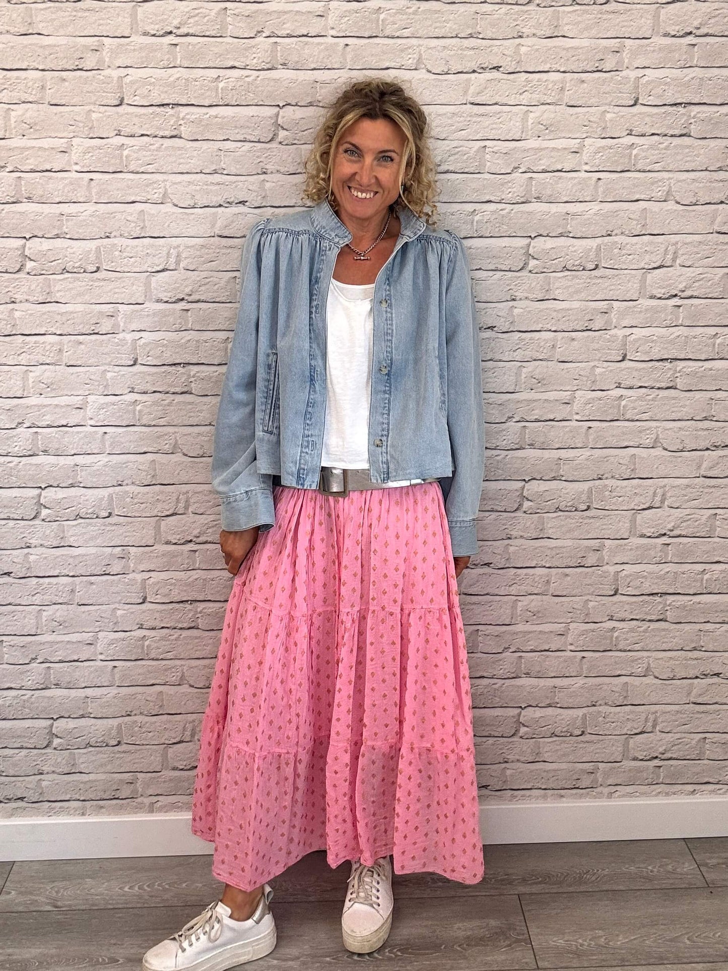 Seville Maxi Skirt | Pink/Gold