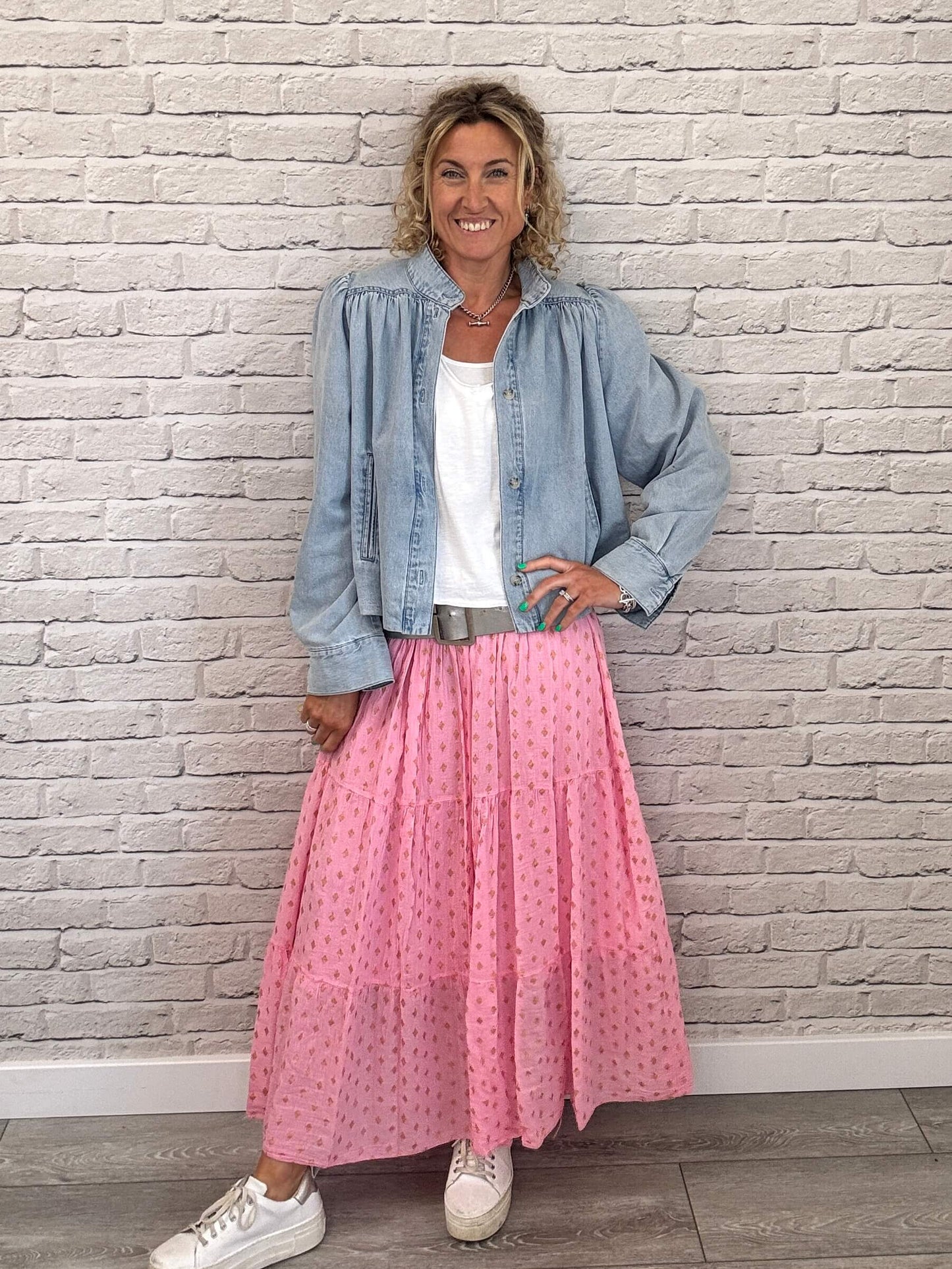 Seville Maxi Skirt | Pink/Gold
