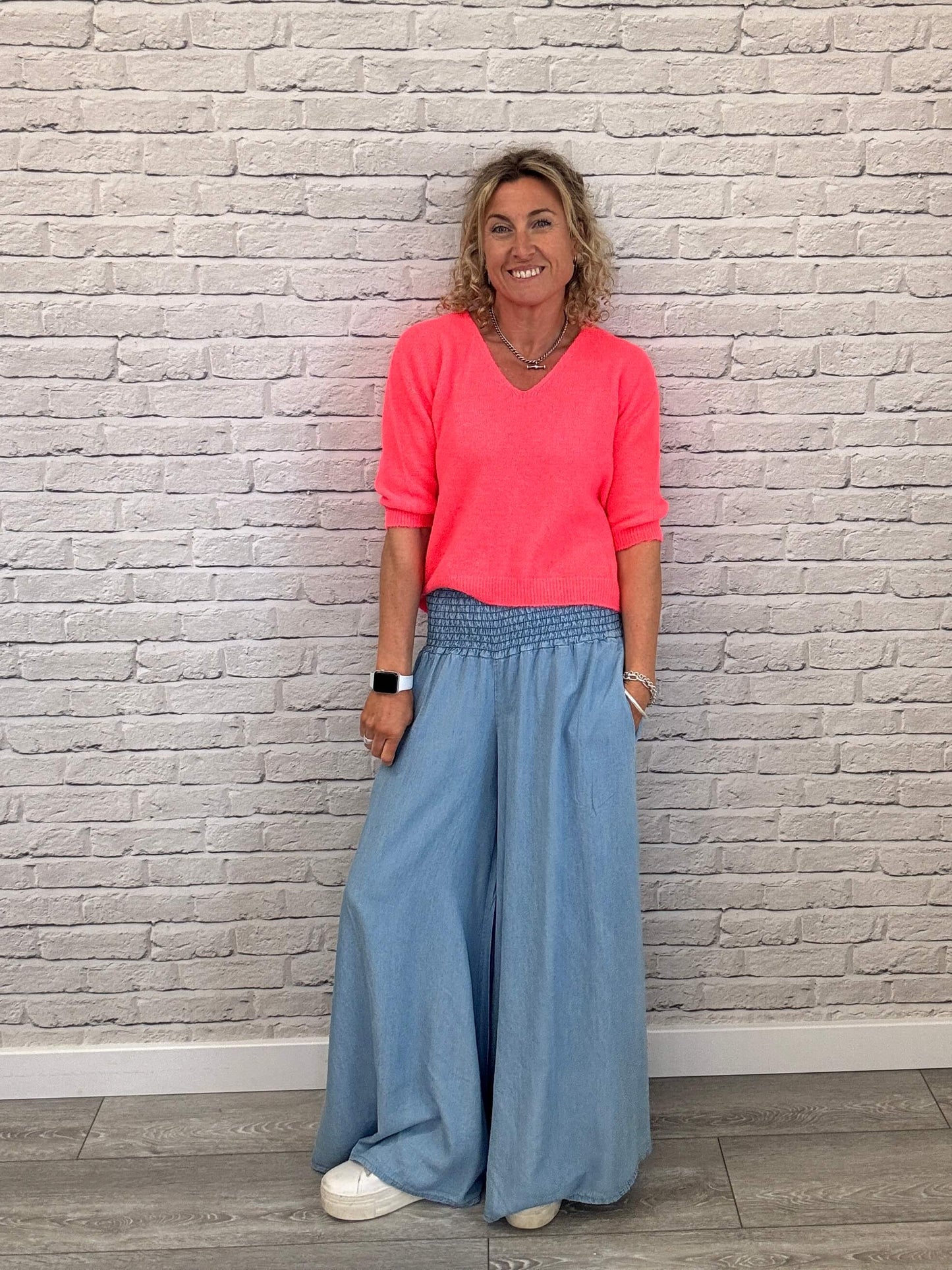 Betsy Palazzo Trousers | Light Denim