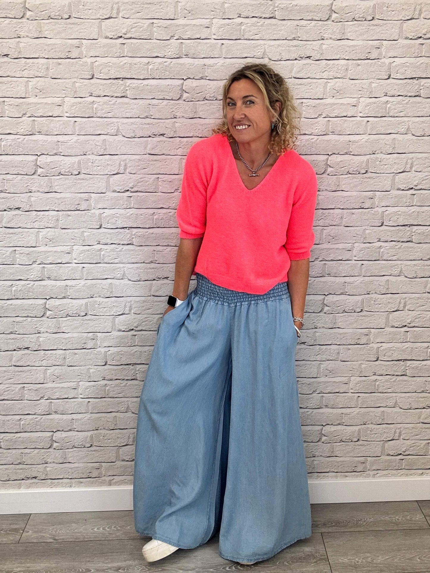 Betsy Palazzo Trousers | Light Denim