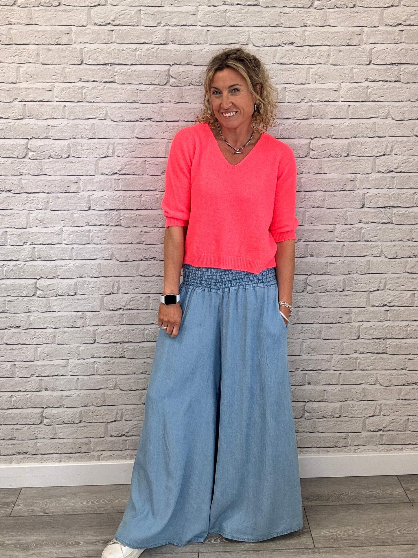 Betsy Palazzo Trousers | Light Denim