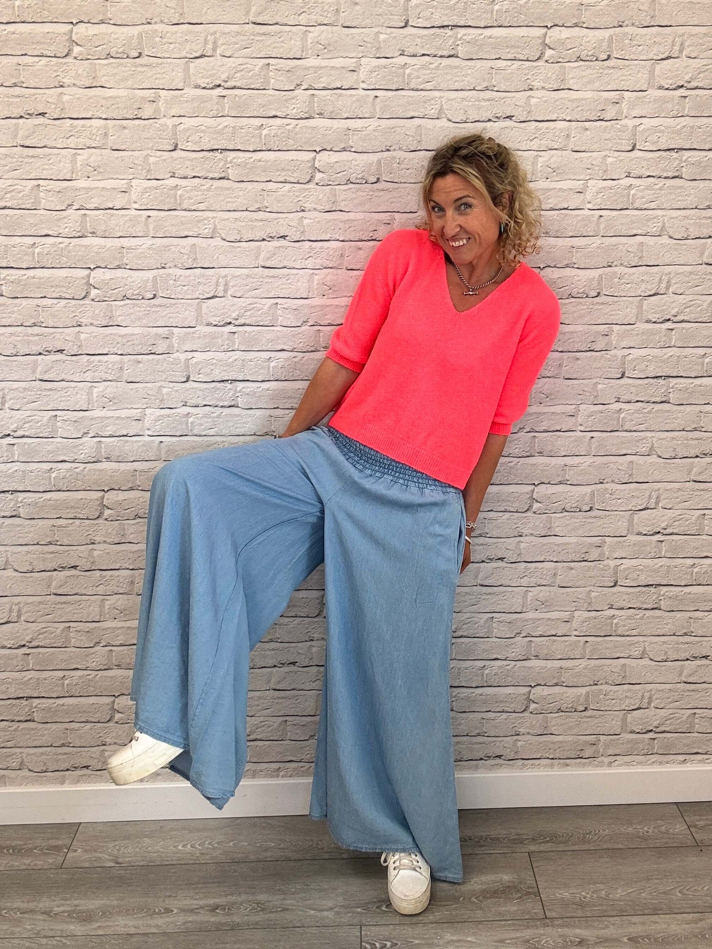 Betsy Palazzo Trousers | Light Denim