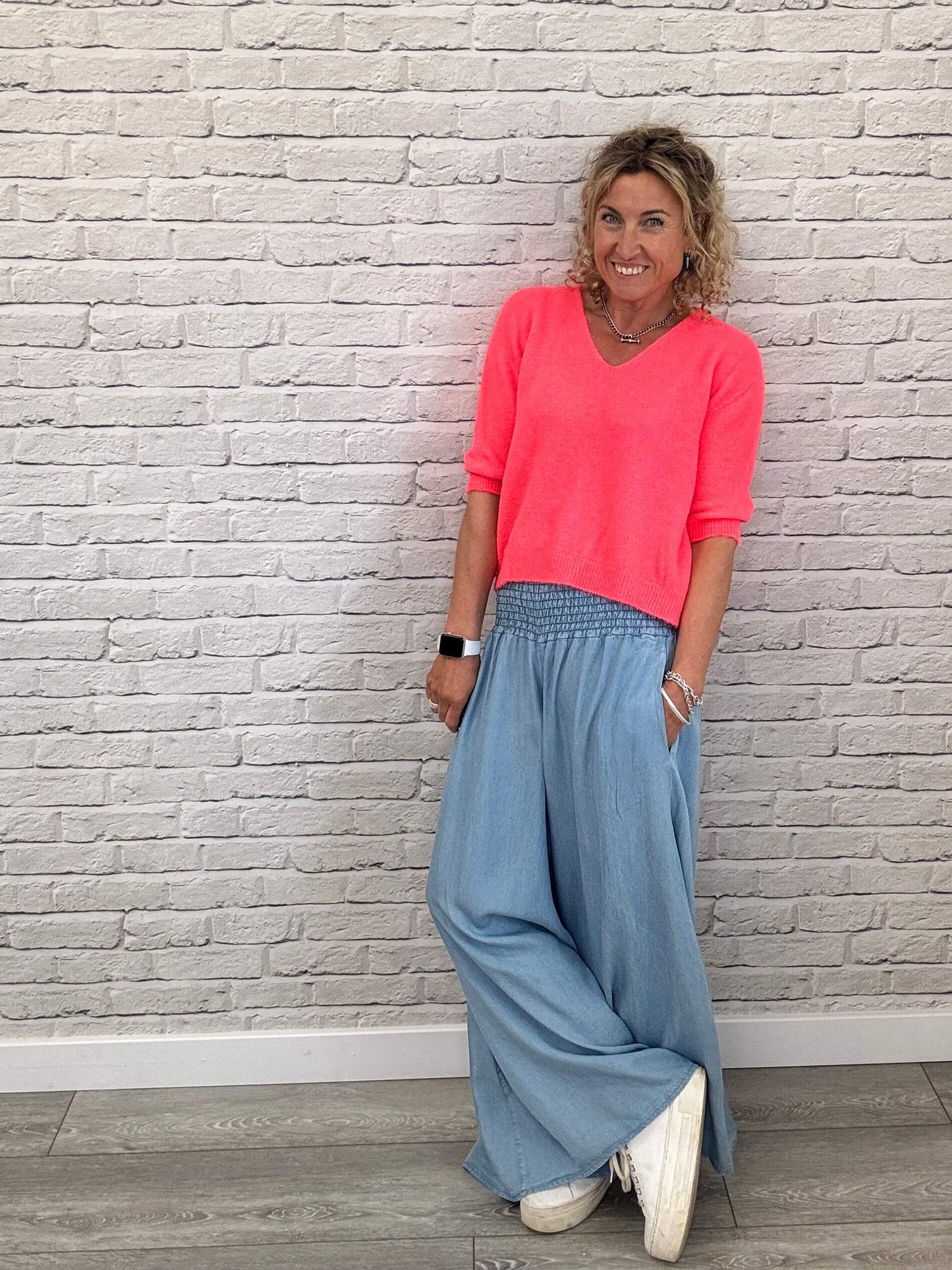 Betsy Palazzo Trousers | Light Denim
