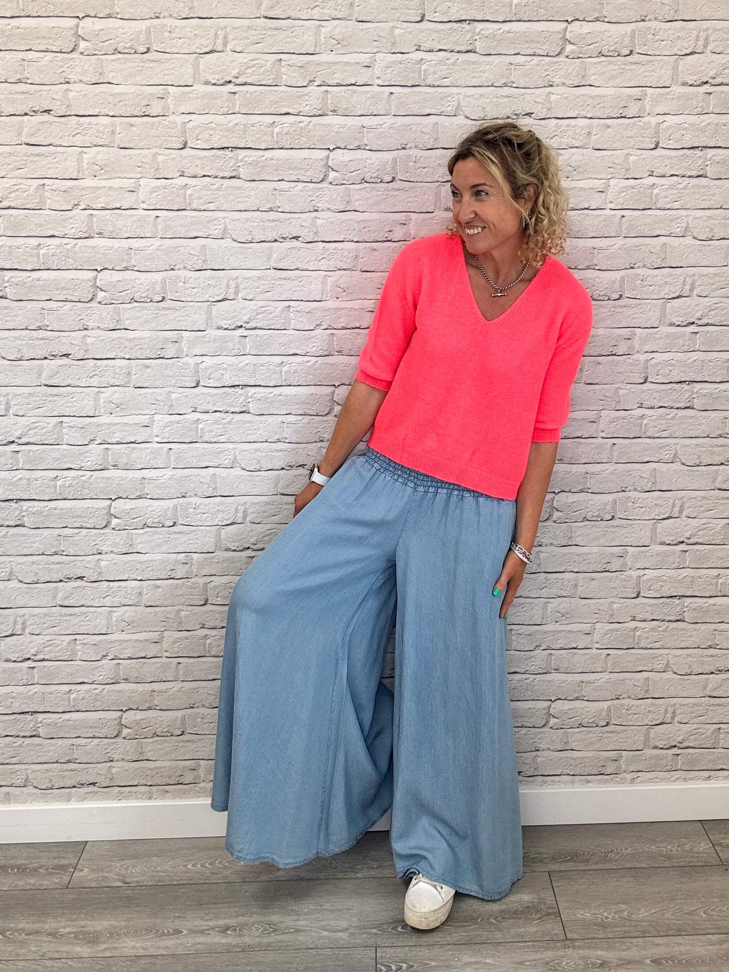 Betsy Palazzo Trousers | Light Denim