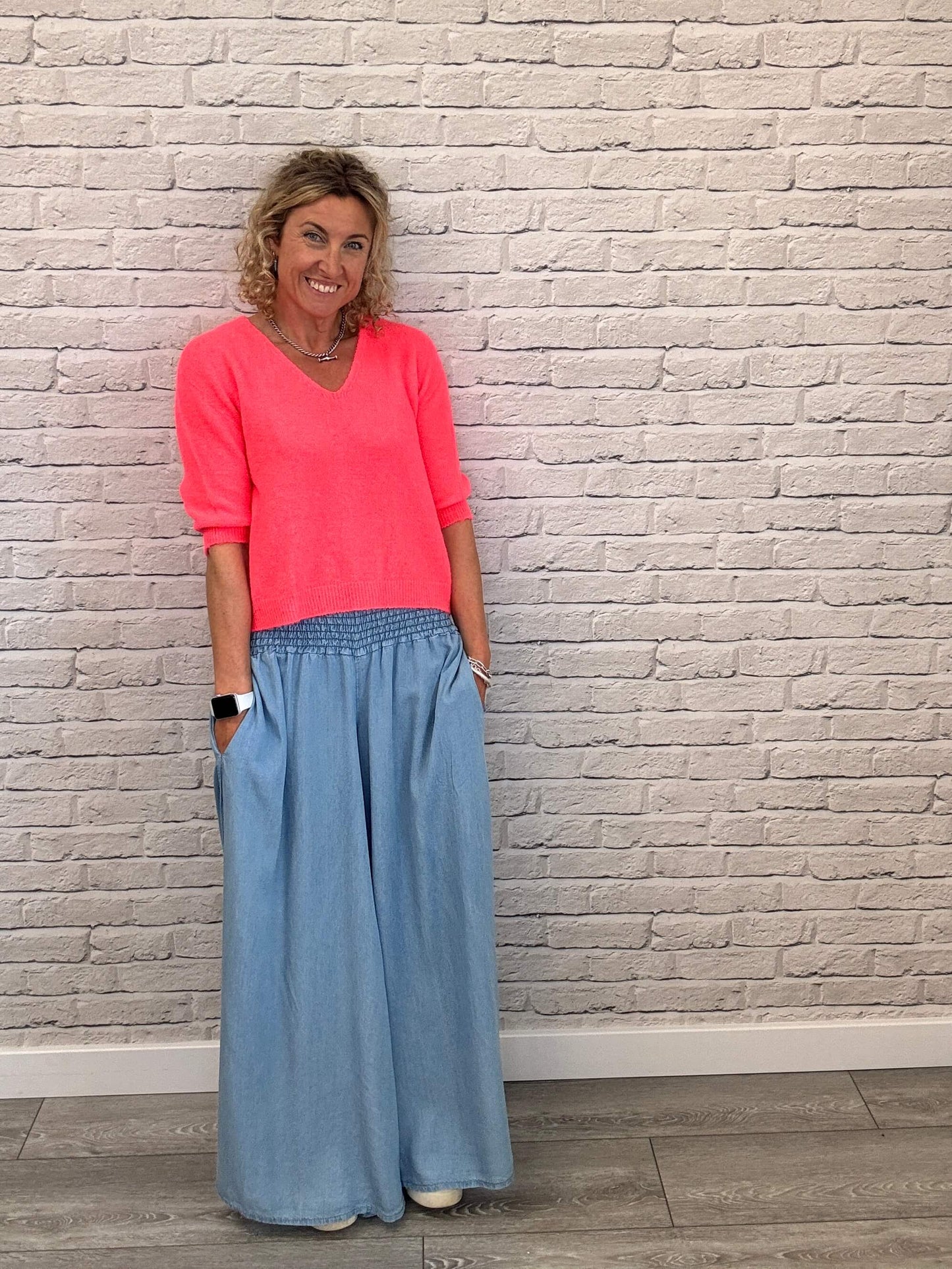 Betsy Palazzo Trousers | Light Denim