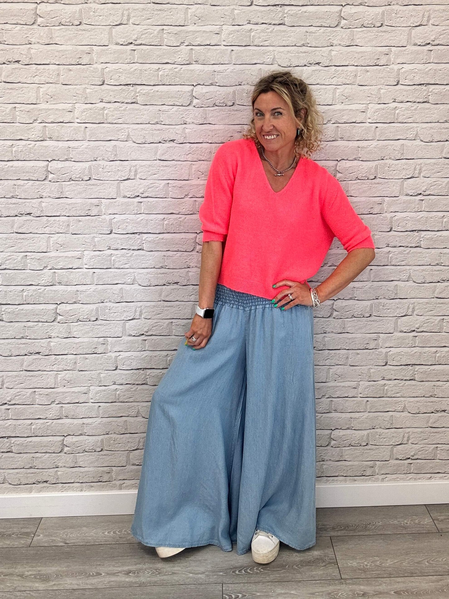 Betsy Palazzo Trousers | Light Denim